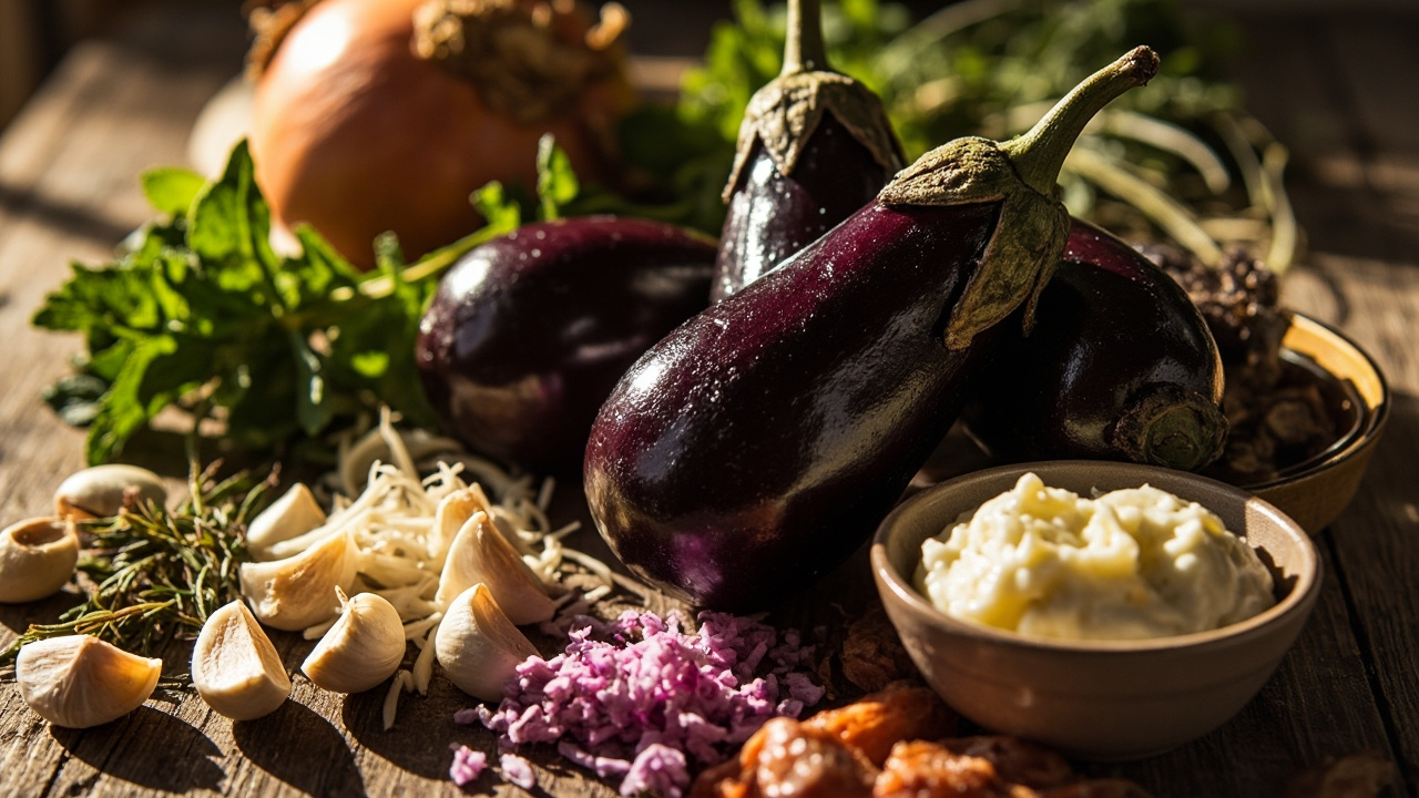 مواد اولیه کشک بادمجون سالم