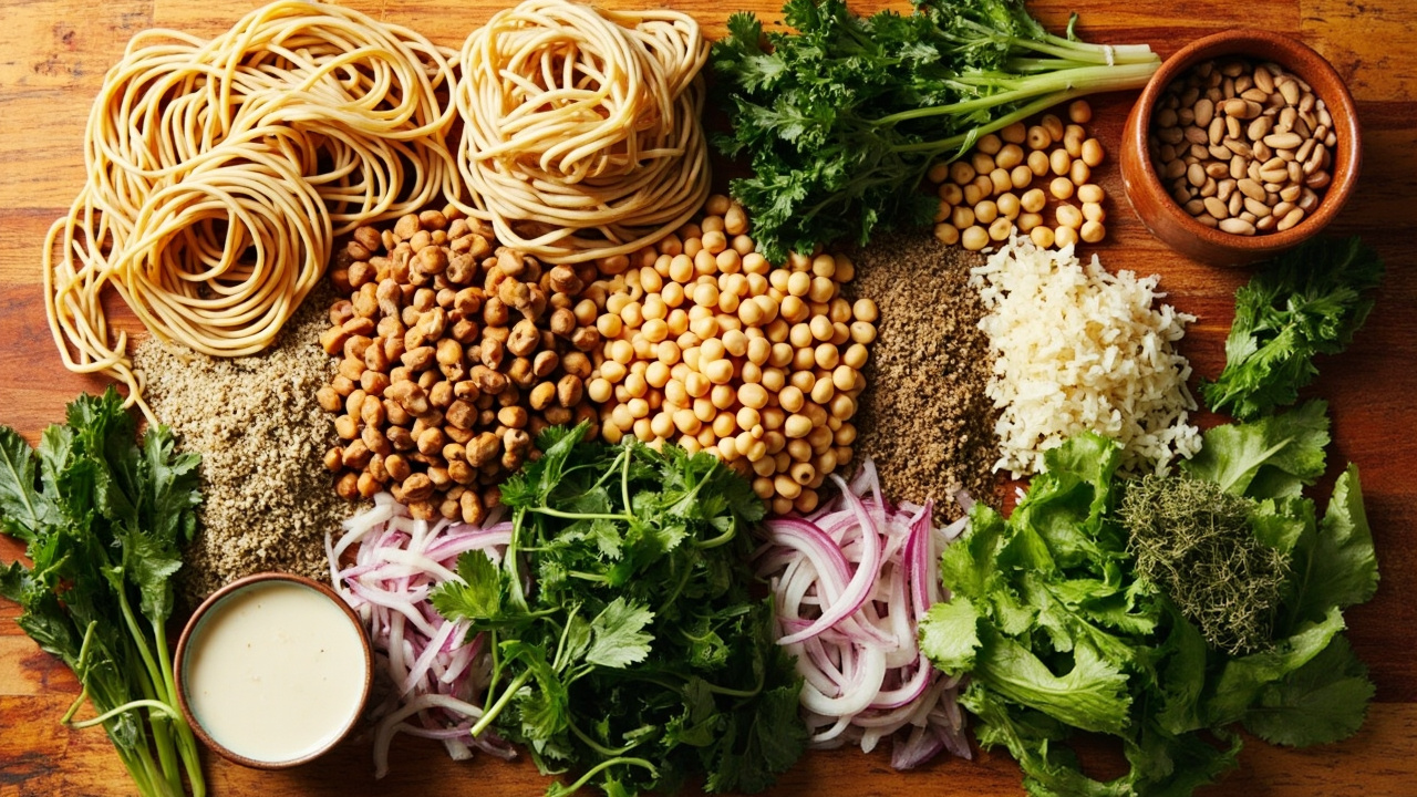 مجموعه مواد لازم برای آش ترخینه
