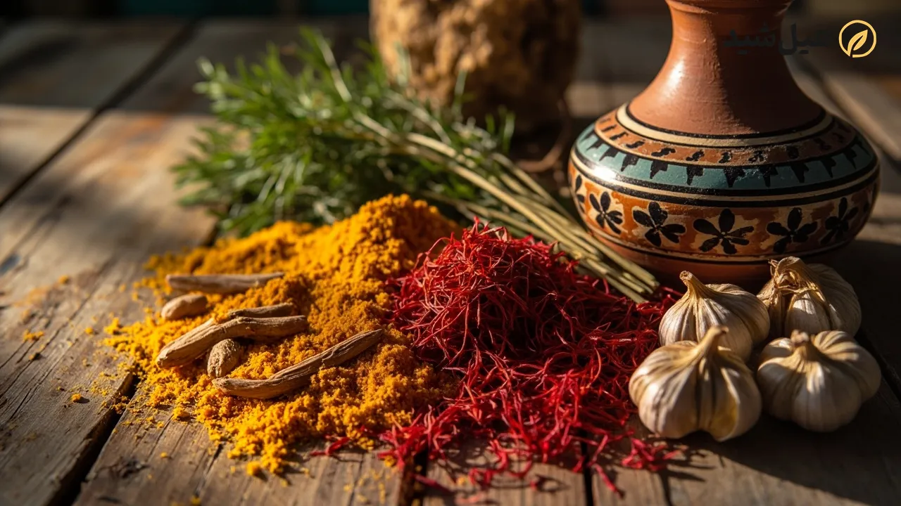 ادویهها و چاشنیهای سنتی برای سبزی پلو